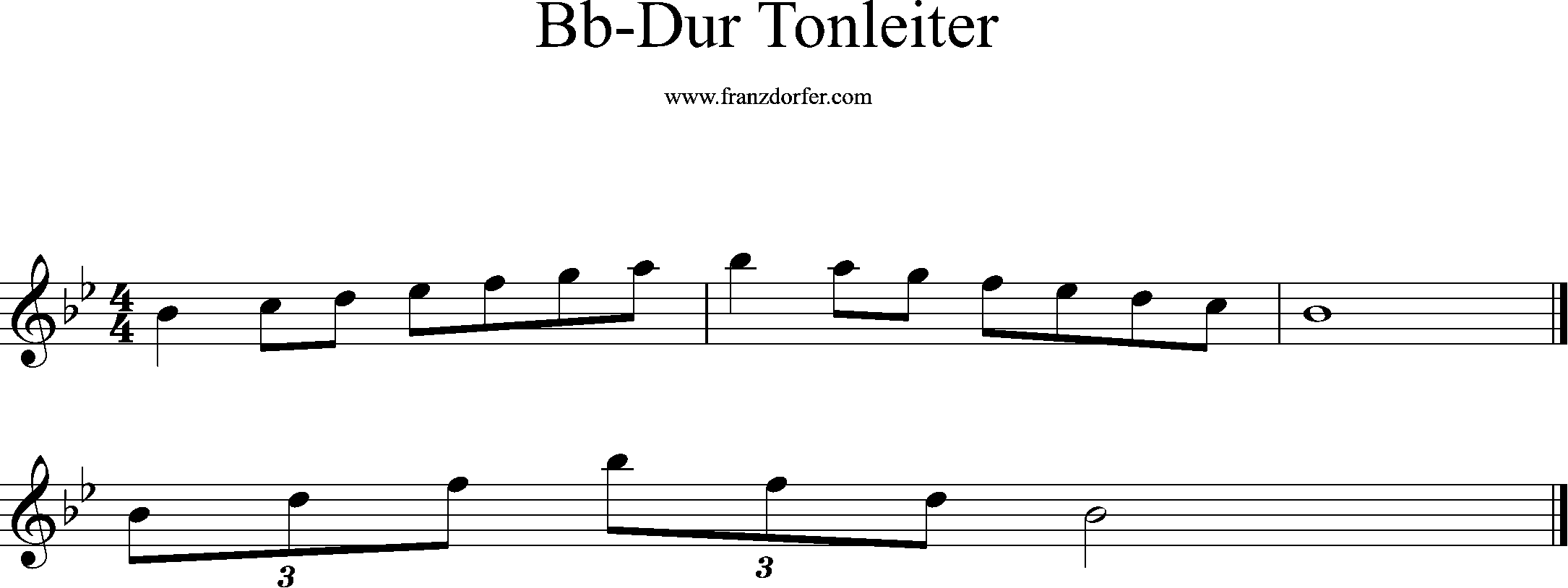 bb-Dur tonleiter, bb1-bb2